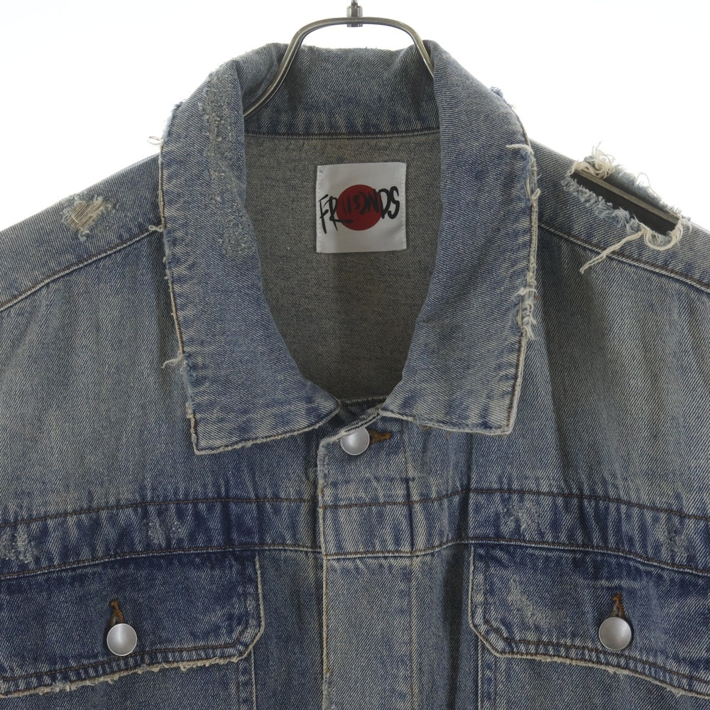 FR(13)NDS(フレンズ) 9oz DENIM JACKET ナインオンス ダメージ加工 デニムトラッカージャケット インディゴ 24A-BSL049-RF