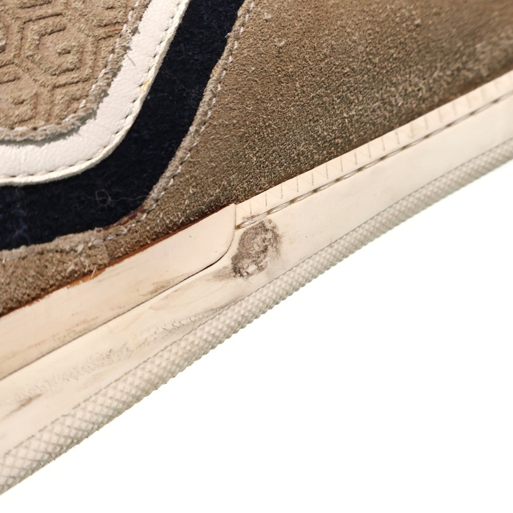 GUCCI(グッチ) ロゴエンボス総柄 スエードレザー ローカットスニーカー ベージュ
