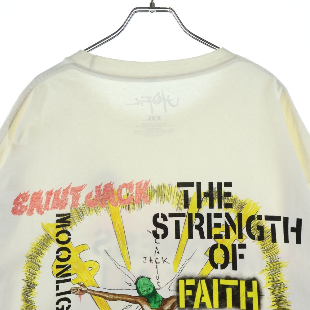 Cactus Jack(カクタスジャック) ×SAINT MICHAEL UTOPIA 3A TEE セントマイケル ユートピア 両面プリントTシャツ 半袖クルーネックカットソー ホワイト