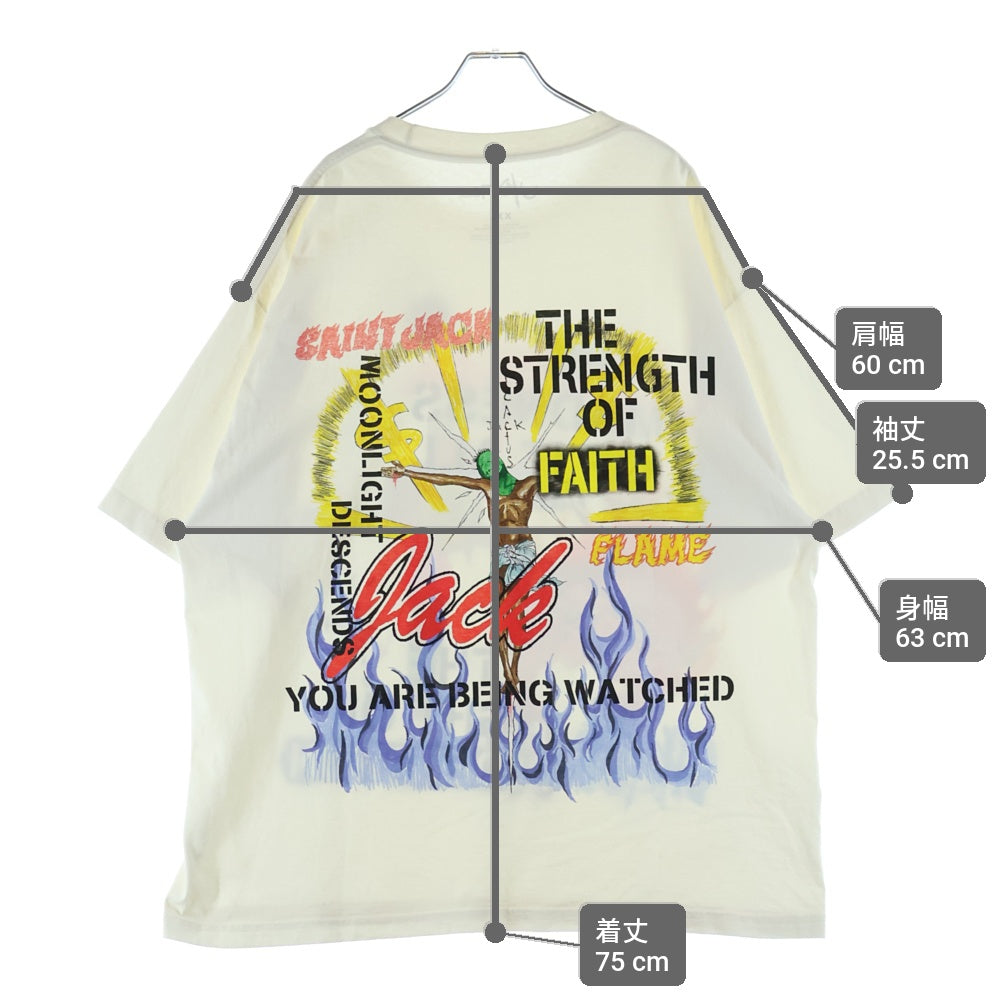 Cactus Jack(カクタスジャック) ×SAINT MICHAEL UTOPIA 3A TEE セントマイケル ユートピア 両面プリントTシャツ 半袖クルーネックカットソー ホワイト