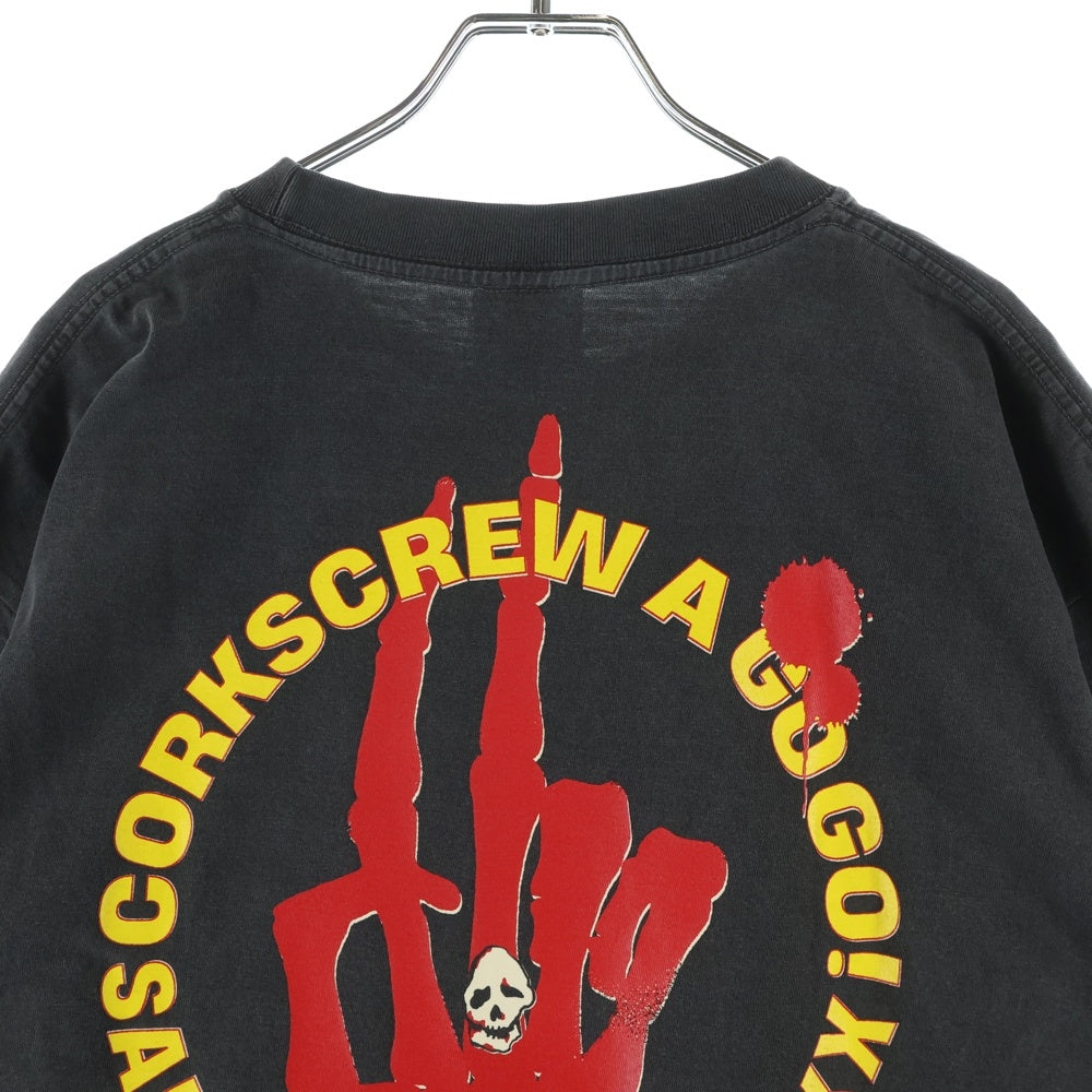 SAINT MICHAEL(セントマイケル) ×KUROYUME KNIFE & GRAPE TEE 黒夢 ナイフ グレープ 両面スカルプリントTシャツ 半袖クルーネックカットソー ブラック