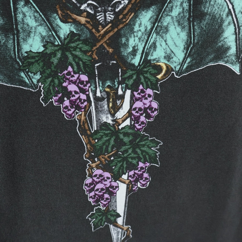 SAINT MICHAEL(セントマイケル) ×KUROYUME KNIFE & GRAPE TEE 黒夢 ナイフ グレープ 両面スカルプリントTシャツ 半袖クルーネックカットソー ブラック