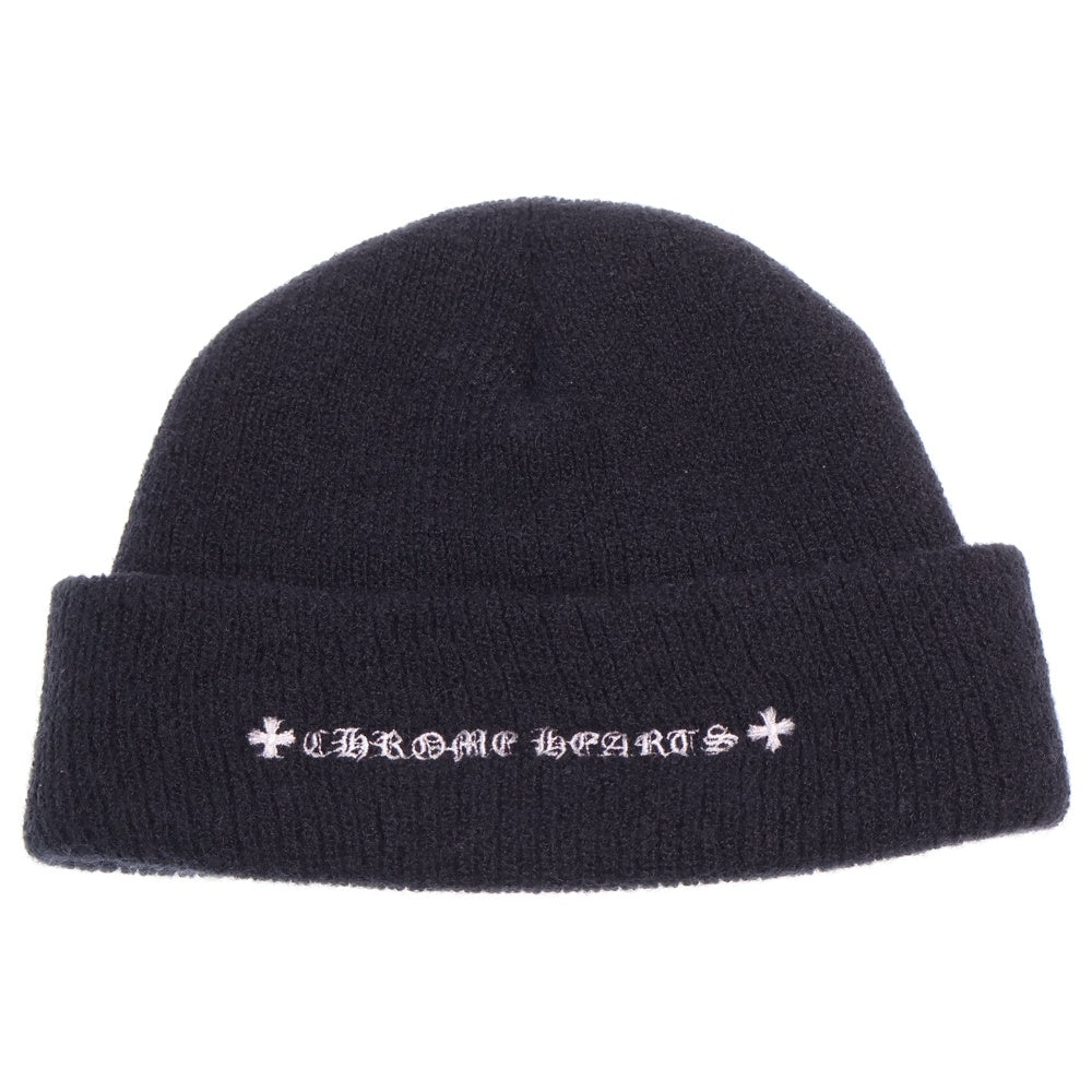 CHROME HEARTS(クロムハーツ) WOOL WATCH CAP フロントエンブロイダリー ウール ワッチ ニット ビーニー 帽子 ブラック