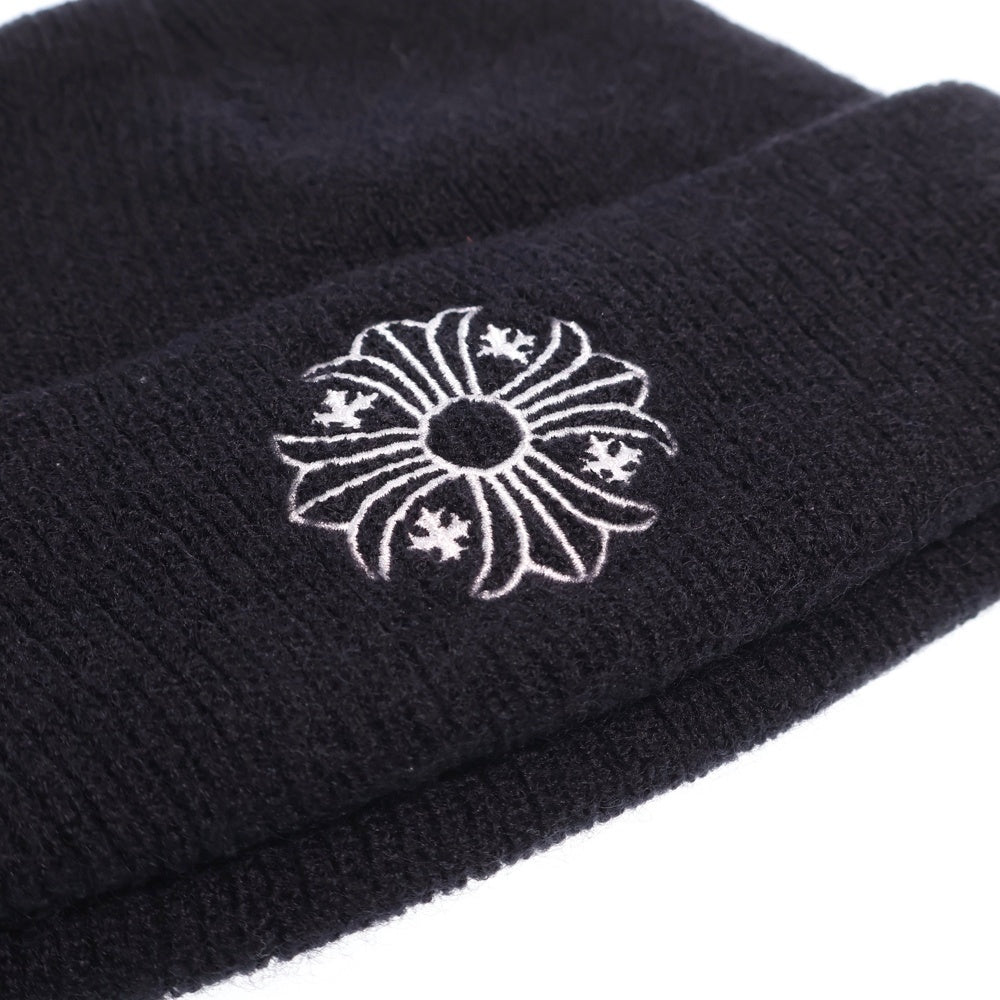 CHROME HEARTS(クロムハーツ) WOOL WATCH CAP フロントエンブロイダリー ウール ワッチ ニット ビーニー 帽子 ブラック