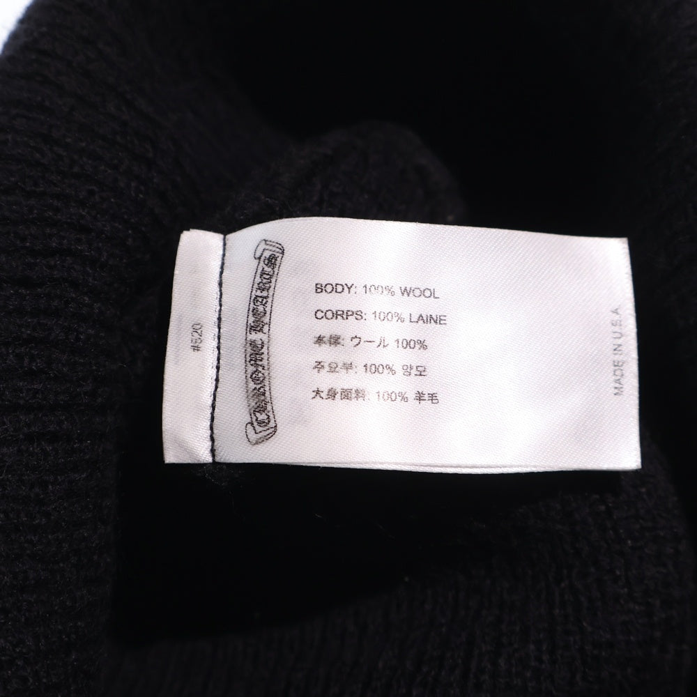CHROME HEARTS(クロムハーツ) WOOL WATCH CAP フロントエンブロイダリー ウール ワッチ ニット ビーニー 帽子 ブラック