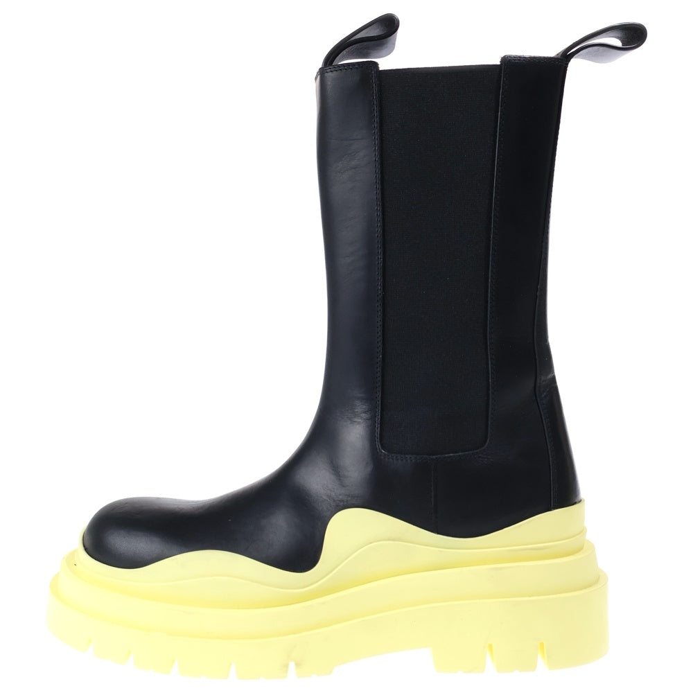 BOTTEGA VENETA(ボッテガヴェネタ) TIRE CHELSEA BOOTS サイドゴア ハイカット チェルシー タイヤブーツ ブラック/イエロー レディース