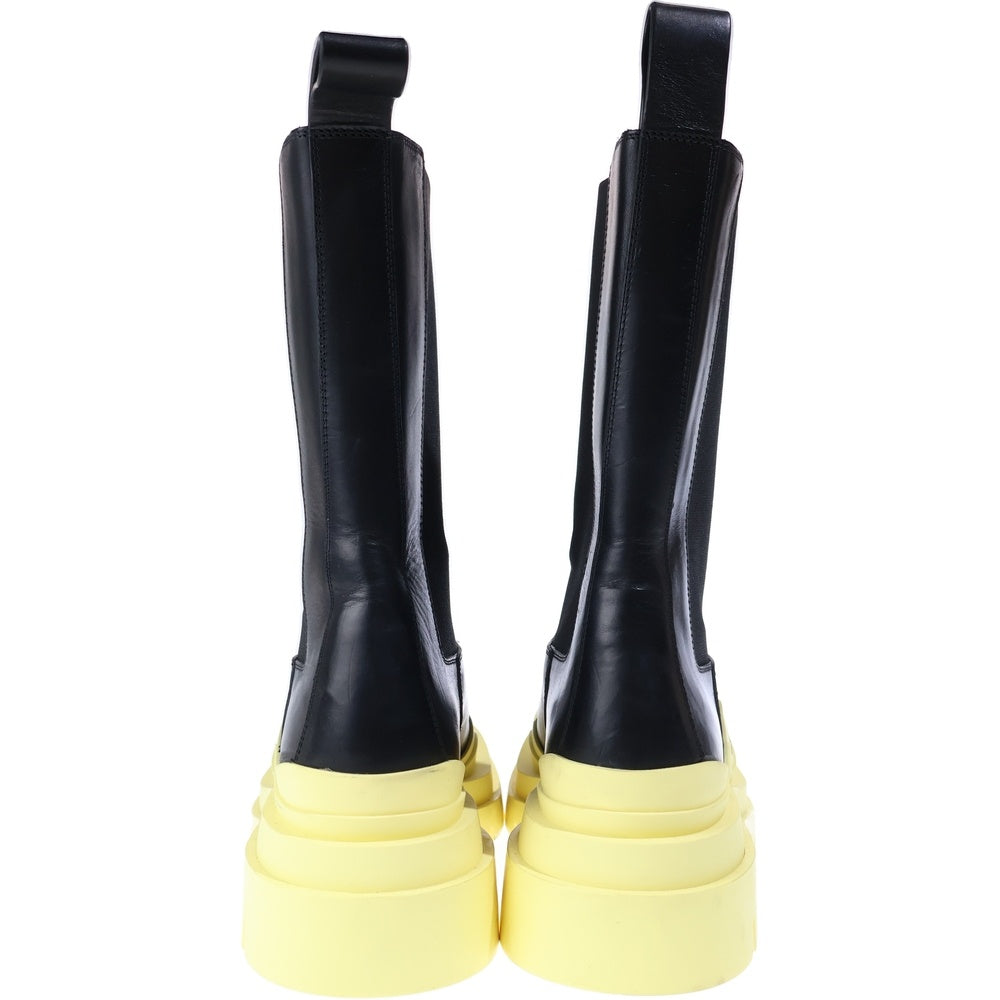 BOTTEGA VENETA(ボッテガヴェネタ) TIRE CHELSEA BOOTS サイドゴア ハイカット チェルシー タイヤブーツ ブラック/イエロー レディース