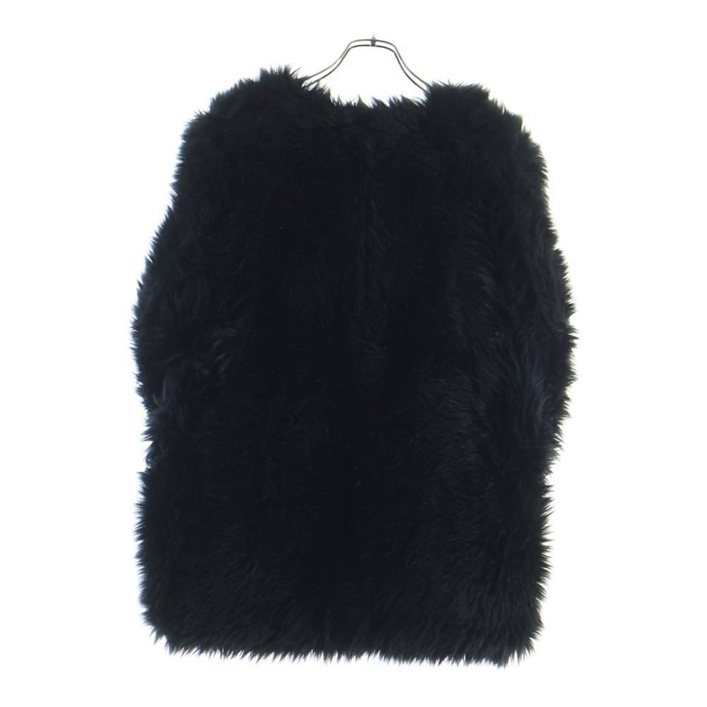 COMME des GARCONS(コムデギャルソン) 89AW AD1989 ノーカラー フェイクファージャケット コート ブラック GC-050160