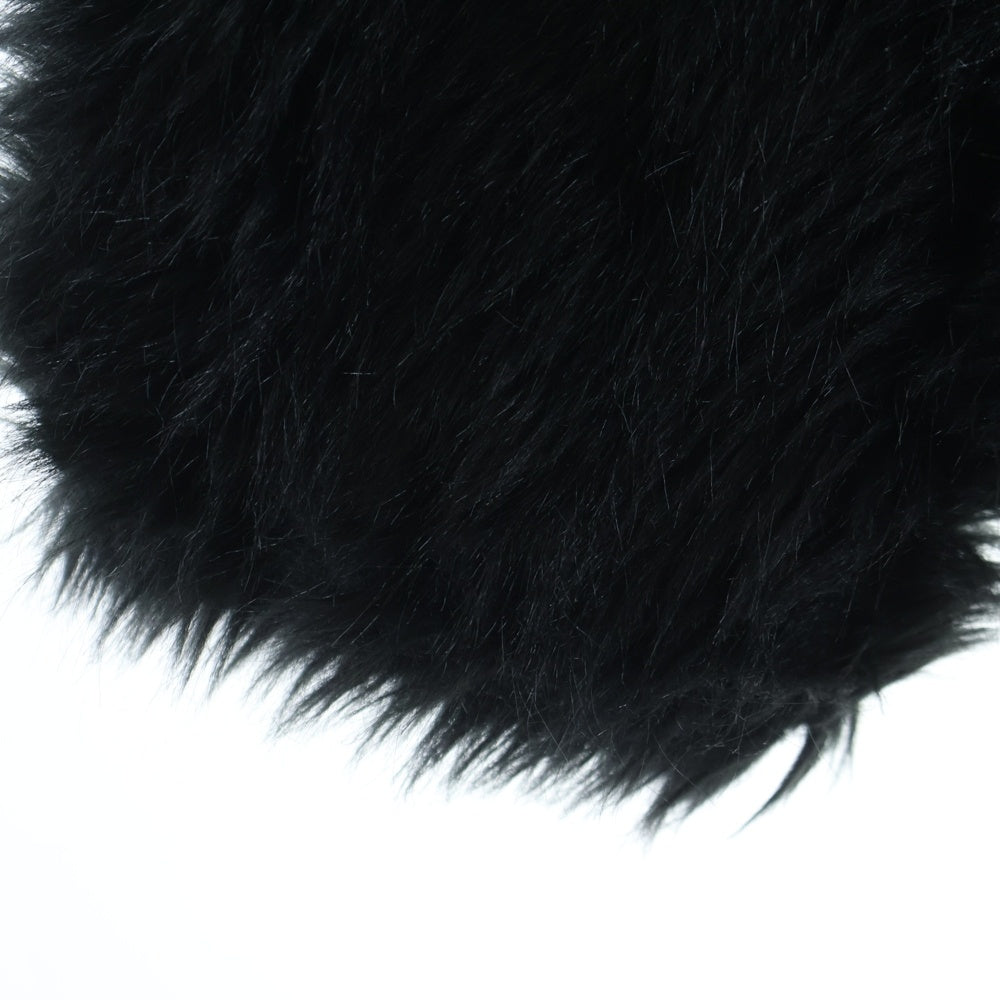 COMME des GARCONS(コムデギャルソン) 89AW AD1989 ノーカラー フェイクファージャケット コート ブラック GC-050160