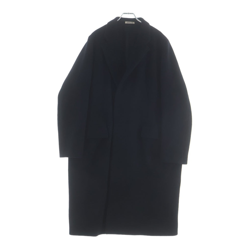 AURALEE(オーラリー) DOUBLE CLOTH LIGHT MELTON CHESTERFIELD COAT ダブルクロス ライトメルトン チェスターフィールド トレンチコート ブラック JK25-2412-81