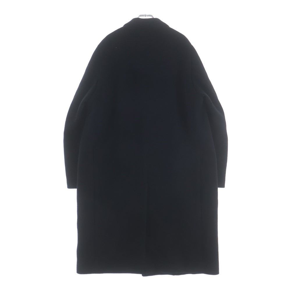 AURALEE(オーラリー) DOUBLE CLOTH LIGHT MELTON CHESTERFIELD COAT ダブルクロス ライトメルトン チェスターフィールド トレンチコート ブラック JK25-2412-81