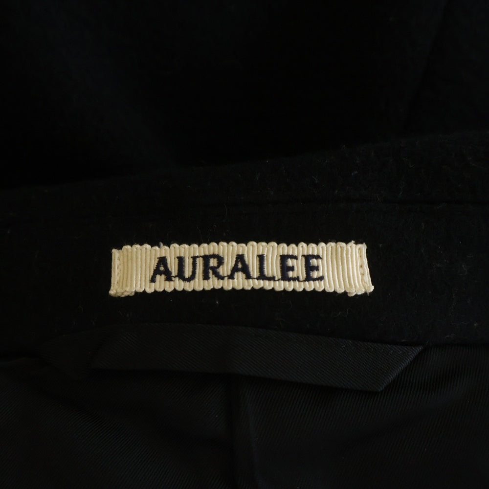 AURALEE(オーラリー) DOUBLE CLOTH LIGHT MELTON CHESTERFIELD COAT ダブルクロス ライトメルトン チェスターフィールド トレンチコート ブラック JK25-2412-81