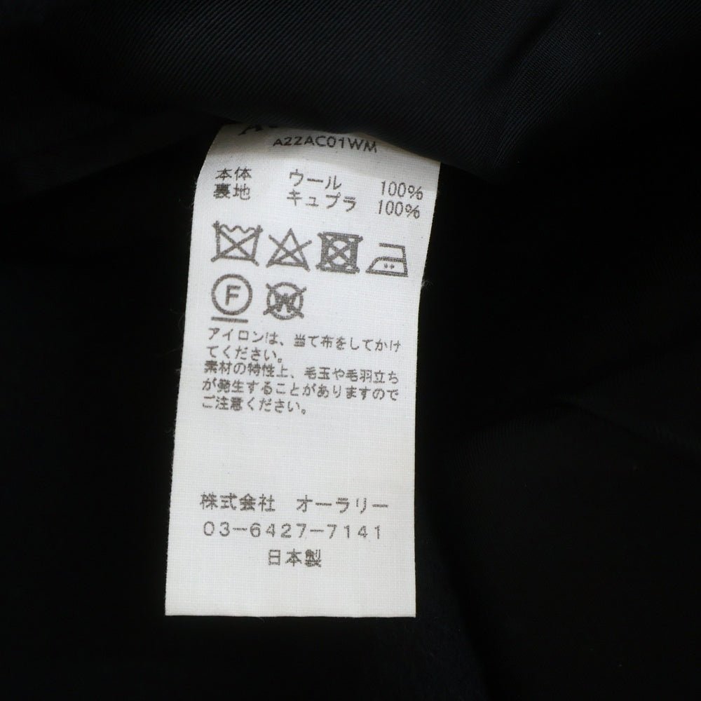 AURALEE(オーラリー) DOUBLE CLOTH LIGHT MELTON CHESTERFIELD COAT ダブルクロス ライトメルトン チェスターフィールド トレンチコート ブラック JK25-2412-81