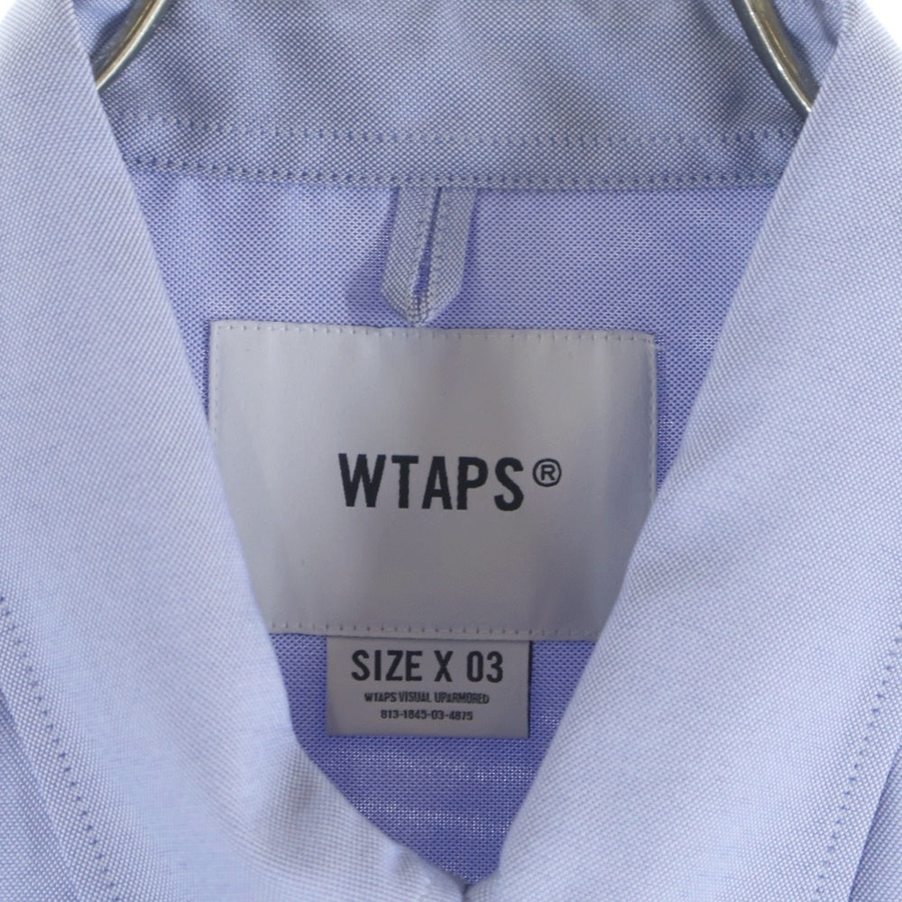 WTAPS(ダブルタップス) 24SS LS POLY OXFORD 241TQDT-SHM02 ロングスリーブ オックスフォード長袖シャツ ブルー