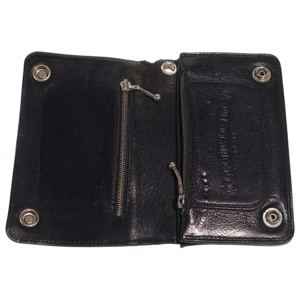 CHROME HEARTS(クロムハーツ) 2ZIP 2ジップ クロスボールボタンレザーウォレット 財布 ブラック