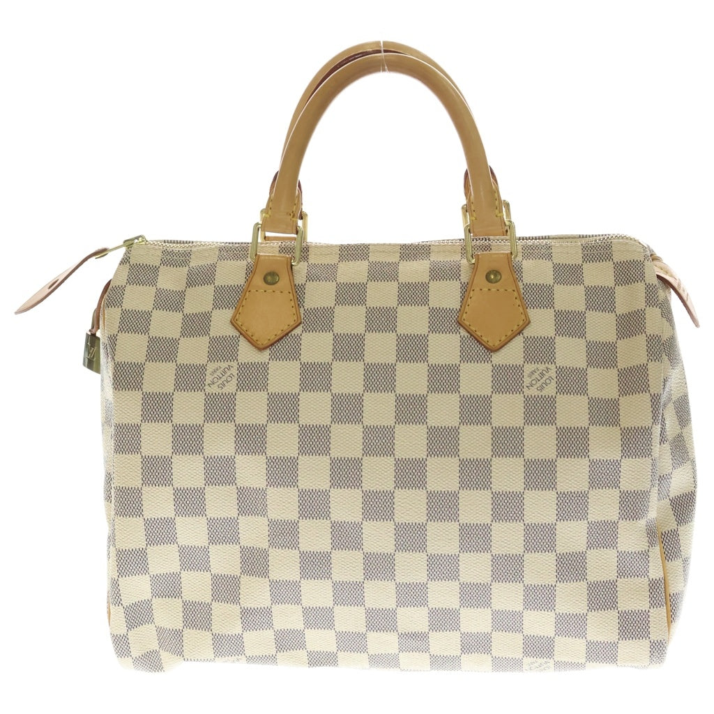 LOUIS VUITTON(ルイヴィトン) ダミエ スピーディー30 レザー PVC ボストンバッグ アイボリー N41370/SP2057 ゴールド金具 レディース