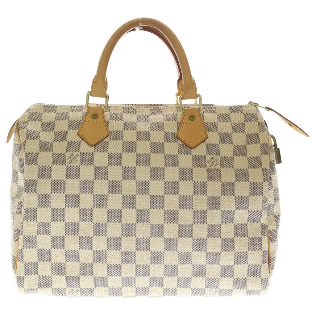LOUIS VUITTON(ルイヴィトン) ダミエ スピーディー30 レザー PVC ボストンバッグ アイボリー N41370/SP2057 ゴールド金具 レディース