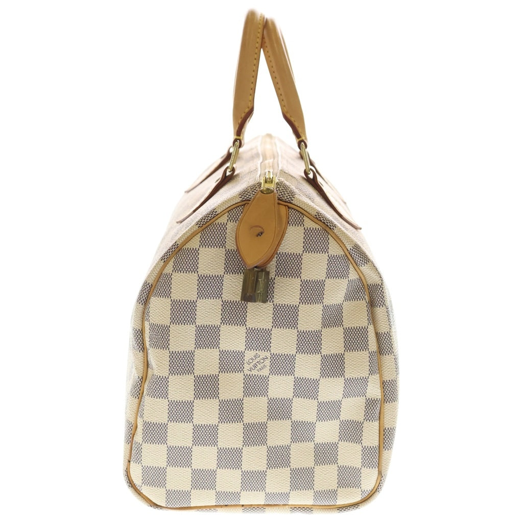 LOUIS VUITTON(ルイヴィトン) ダミエ スピーディー30 レザー PVC ボストンバッグ アイボリー N41370/SP2057 ゴールド金具 レディース
