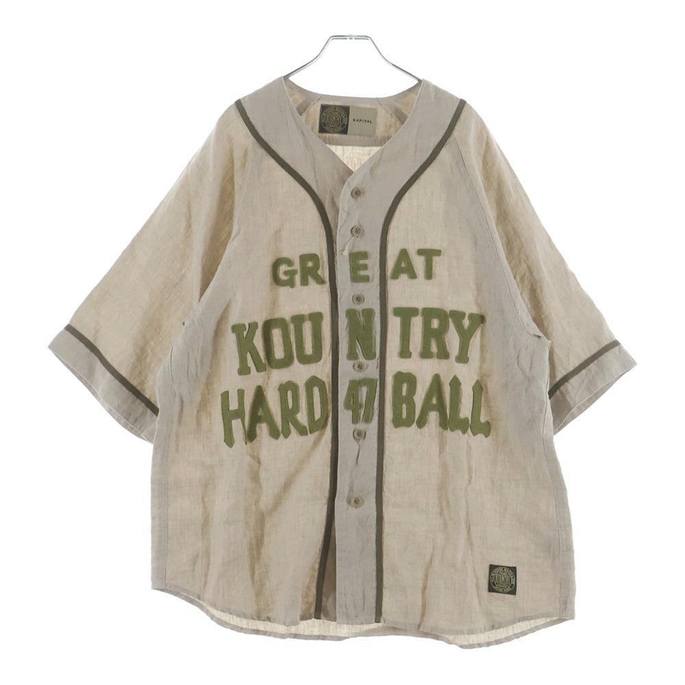KAPITAL(キャピタル) GREAT KOUNTRY フレンチリネン ベースボールシャツ ベージュ EK-1625SSA