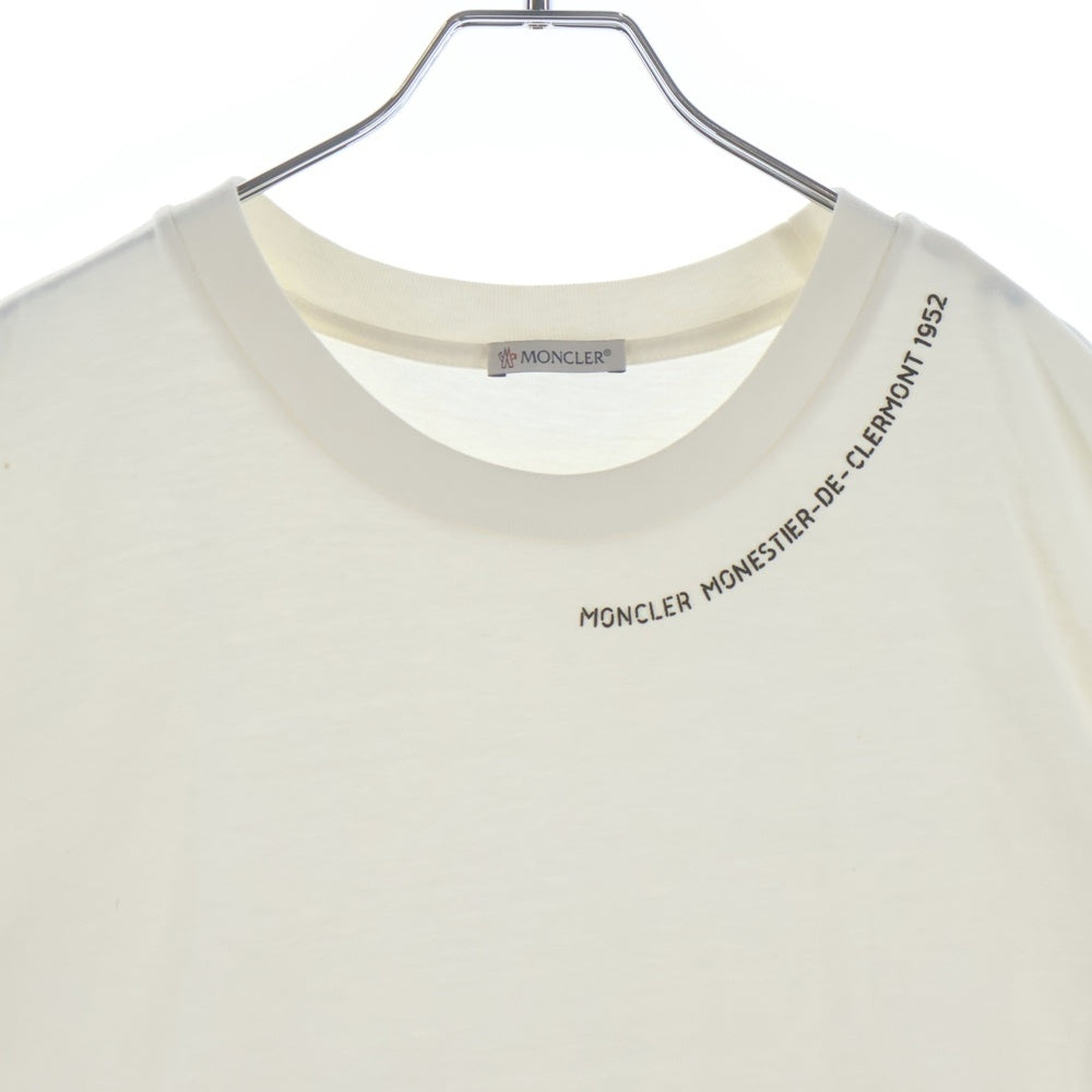 MONCLER(モンクレール) 24SS T-SHIRT ネック3Dロゴ クルーネック半袖Tシャツカットソー ホワイト J10918C00044 8390T