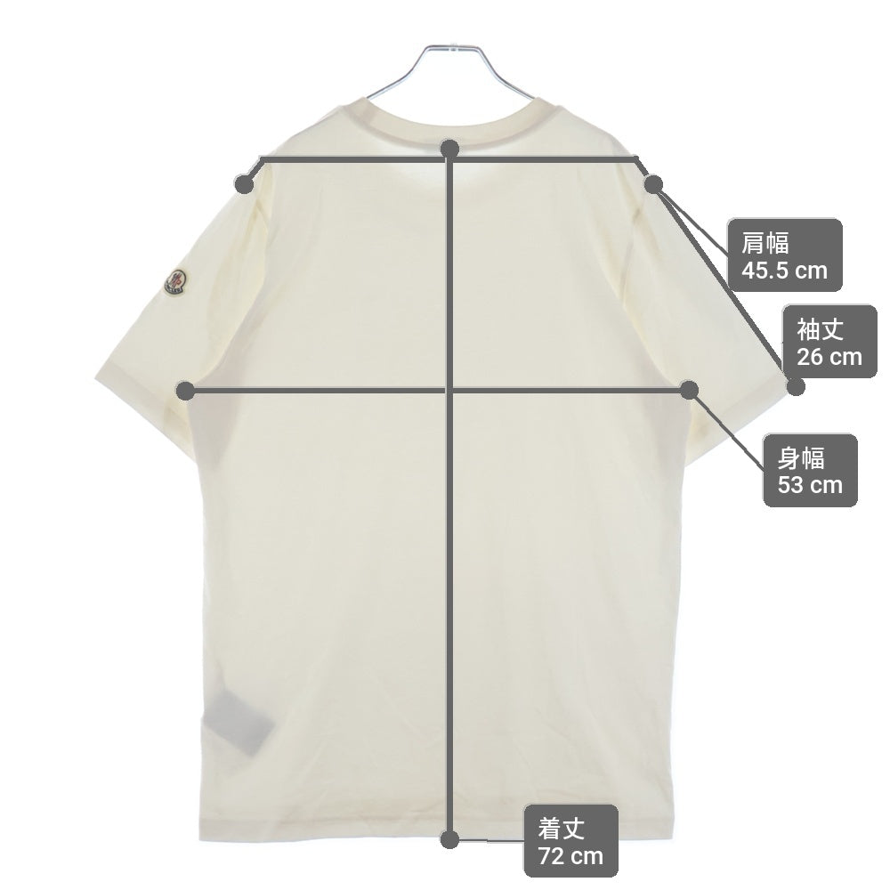 MONCLER(モンクレール) 24SS T-SHIRT ネック3Dロゴ クルーネック半袖Tシャツカットソー ホワイト J10918C00044 8390T