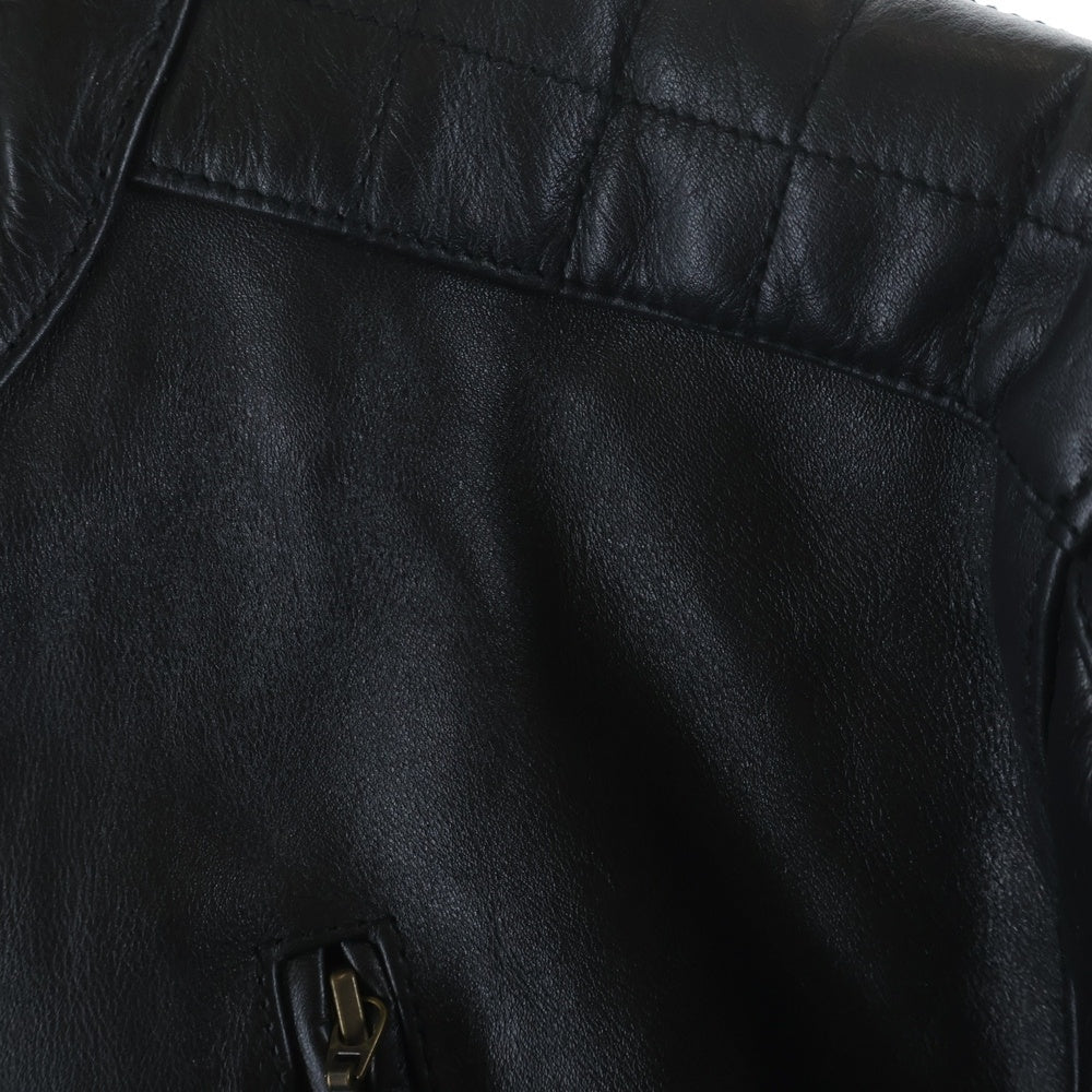 NO BRAND(ノーブランド) DEGNER デグナー パキスタン製 カウレザー キルティングパッド シングルライダースジャケット ブラック