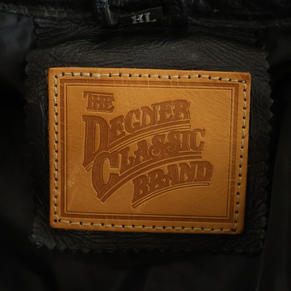 NO BRAND(ノーブランド) DEGNER デグナー パキスタン製 カウレザー キルティングパッド シングルライダースジャケット ブラック