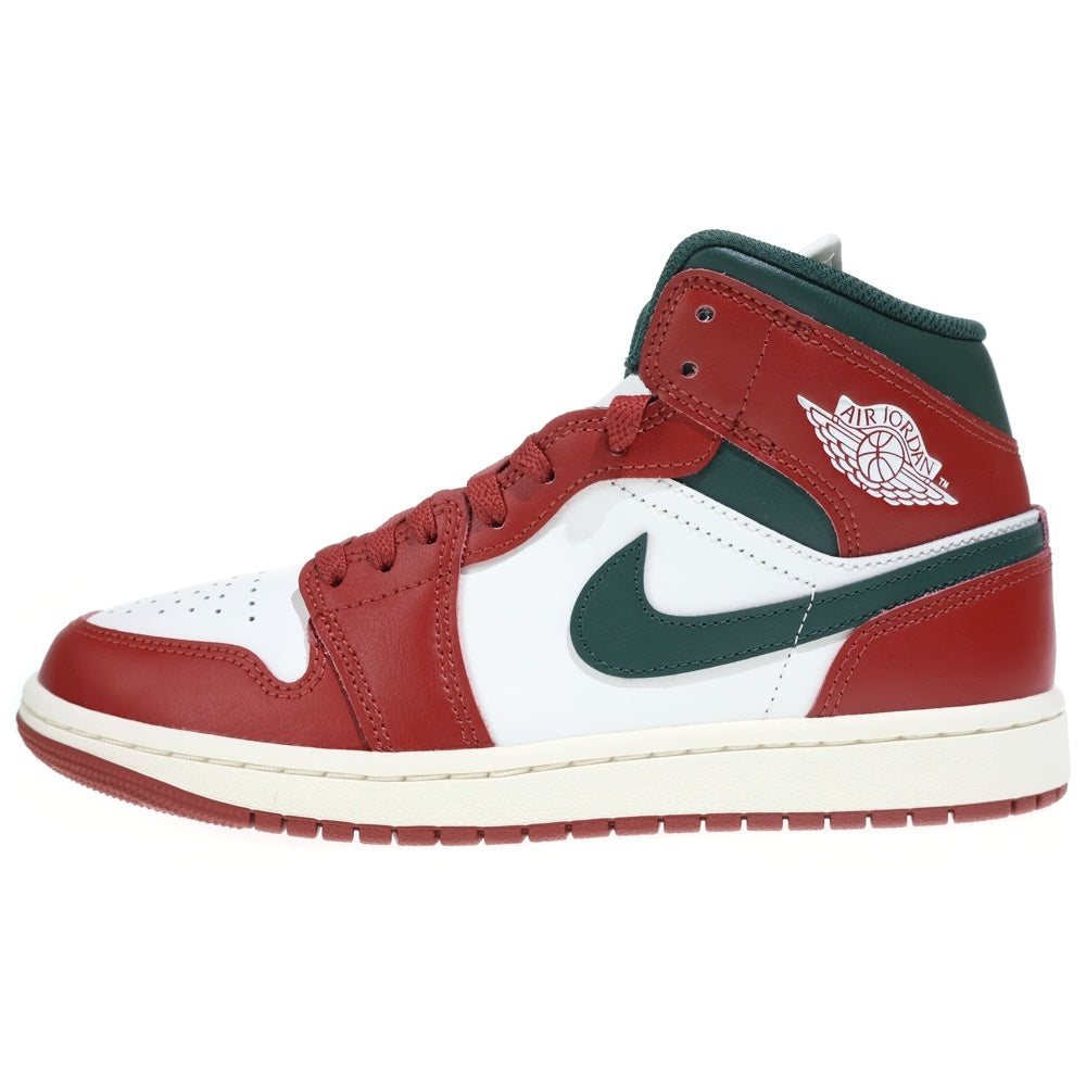 NIKE(ナイキ) AIR JORDAN 1 MID エアジョーダン1 ミッドカットスニーカー US8/26cm ホワイト/レッド/グリーン DQ8426-105