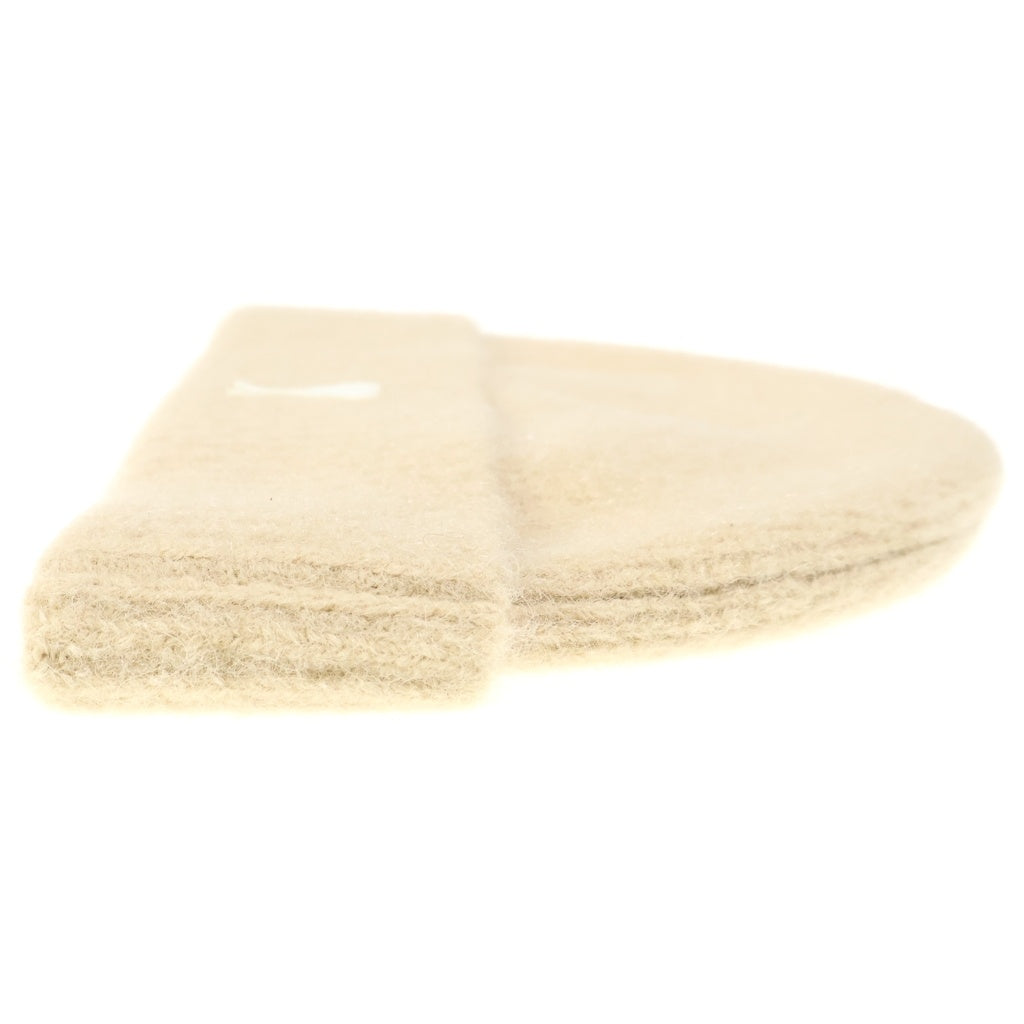 AMI Alexandre Mattiussi(アミアレクサンドルマテュッシ) Ami de Coeur ウール混 ロゴ ニット帽 キャップ ベージュ UHA105.KN0032 レディース