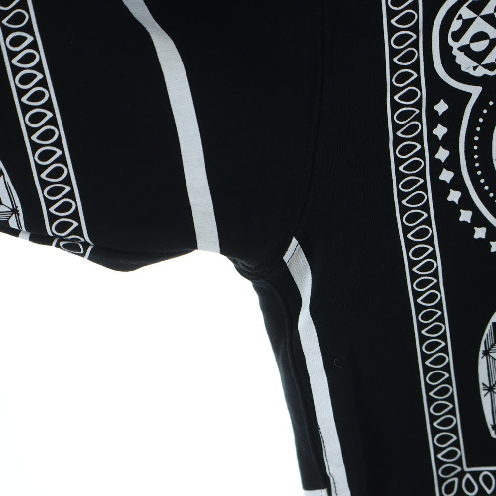 DOLCE & GABBANA(ドルチェアンドガッバーナ) 22AW ペイズリー 総柄 コットン スウェット プルオーバーパーカー ブラック G9XN7T G7C9Z