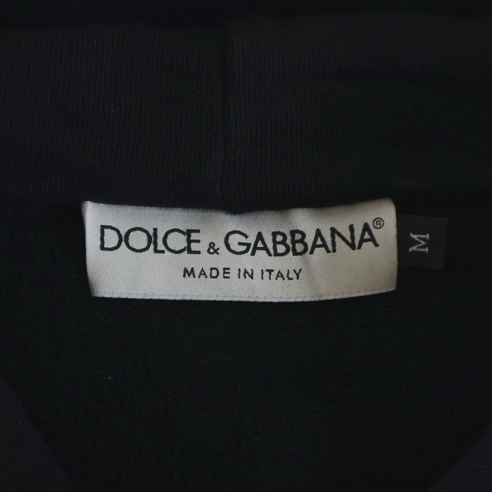 DOLCE & GABBANA(ドルチェアンドガッバーナ) 22AW ペイズリー 総柄 コットン スウェット プルオーバーパーカー ブラック G9XN7T G7C9Z
