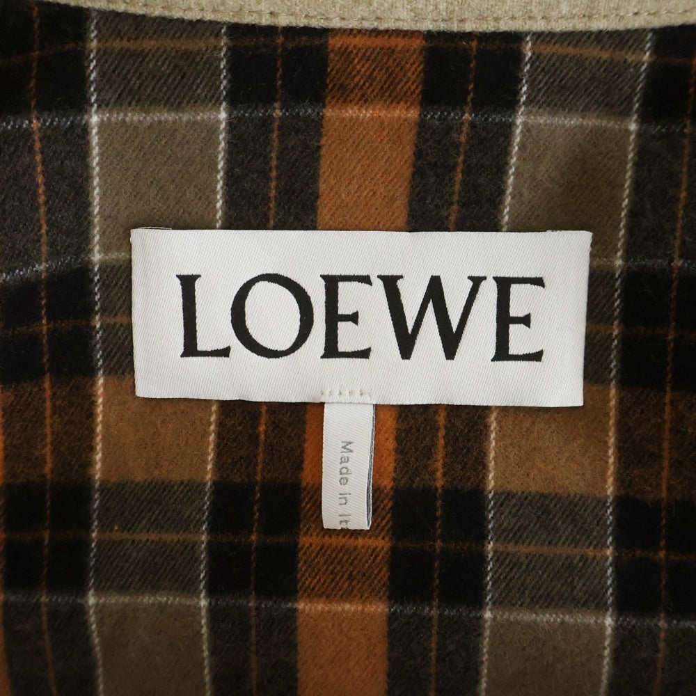 LOEWE(ロエベ) アナグラムロゴ刺繍 カシミヤ 裏地チェック ジップ