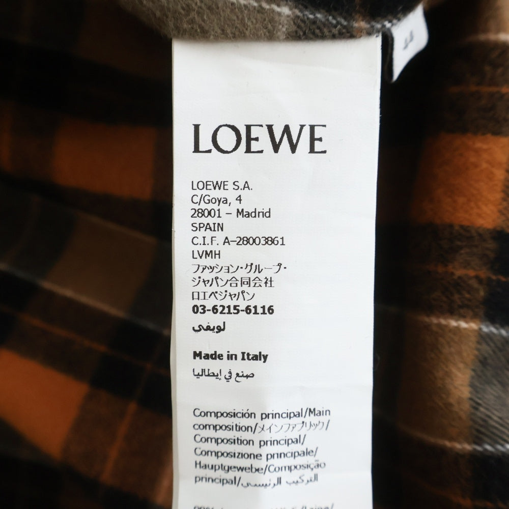 LOEWE(ロエベ) アナグラムロゴ刺繍 カシミヤ 裏地チェック ジップ