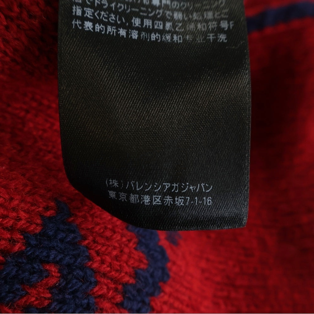 BALENCIAGA(バレンシアガ) 18SS ALLOVER LOGO CREWNECK KNIT オールオーバーロゴ クルーネック長袖 ニットセーター ネイビー/レッド 547831 T1473