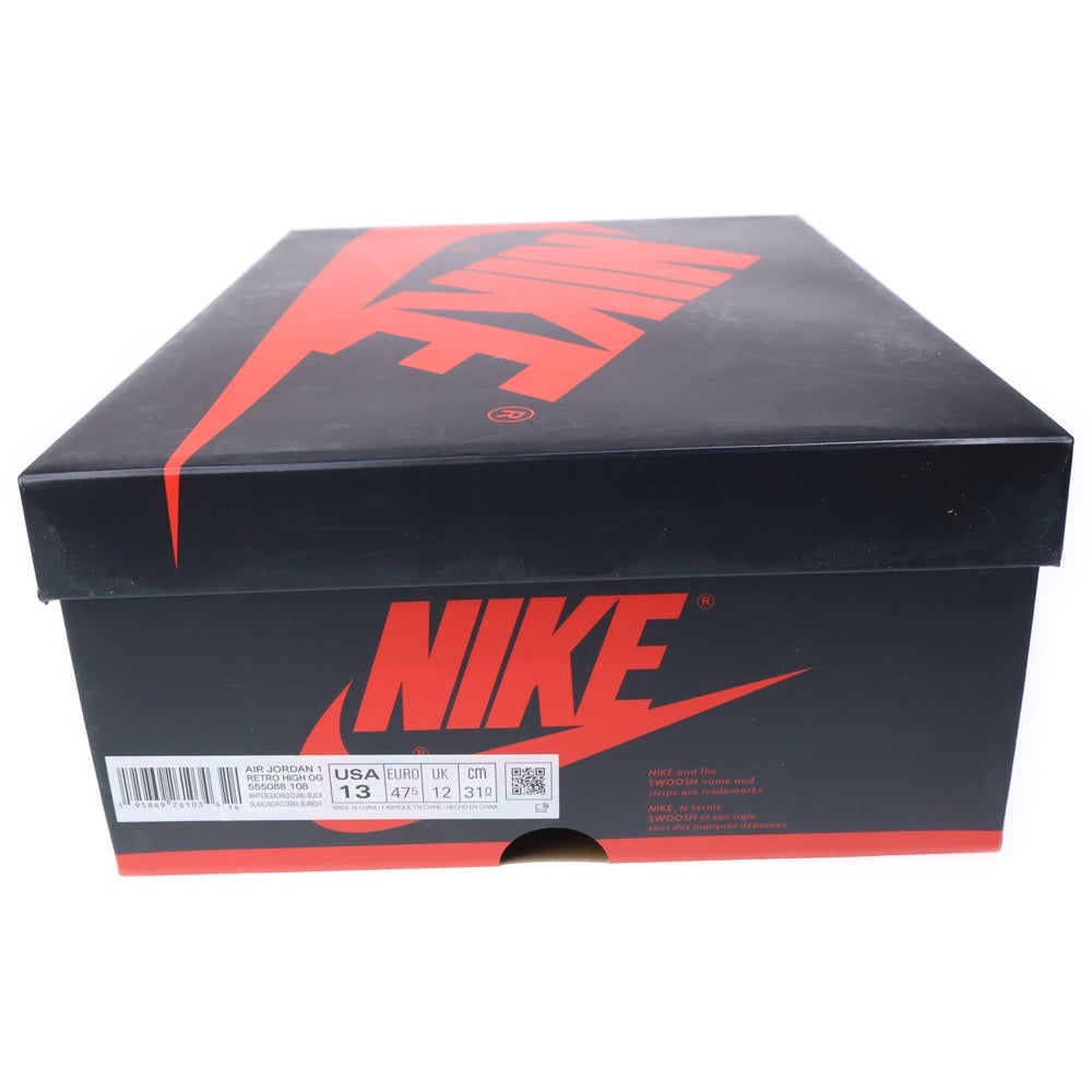 NIKE(ナイキ) AIR JORDAN 1 HIGH OG BLEACHED CORAL エアジョーダン 1 ブリーチドコーラル ハイカットスニーカー グレー/ホワイト/ブラック US13/31cm 555088-108
