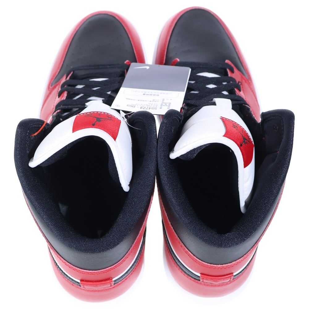 NIKE(ナイキ) AIR JORDAN 1 MID CHICAGO BLACK TOE エアジョーダン1 シカゴ ブラックトゥ つま黒 ミッドカットスニーカー ブラック/ホワイト/レッド US12/30cm 554724-069