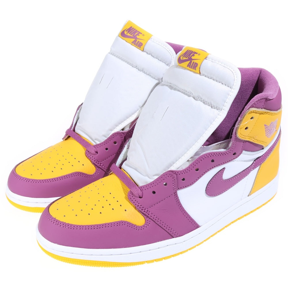 NIKE(ナイキ) AIR JORDAN 1 RETOR HIGH OG BROTERHOOD エアジョーダン1 レトロ ブラザーフッド ハイカットスニーカー イエロー/パープル US13/31cm 555088-706