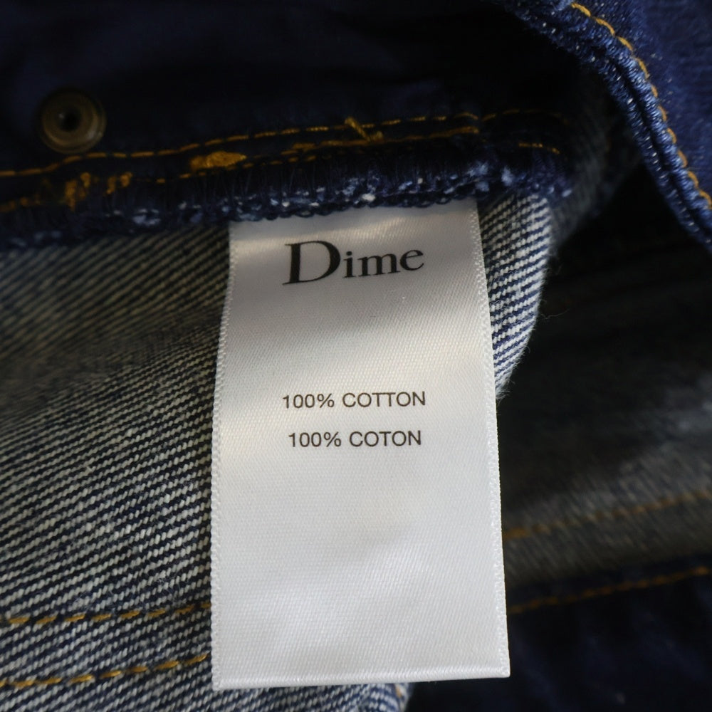 Dime(ダイム) バックロゴパッチ ジップフライ デニムパンツ ジーンズ インディゴ