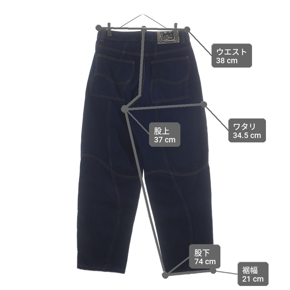 Dime(ダイム) バックロゴパッチ ジップフライ デニムパンツ ジーンズ インディゴ
