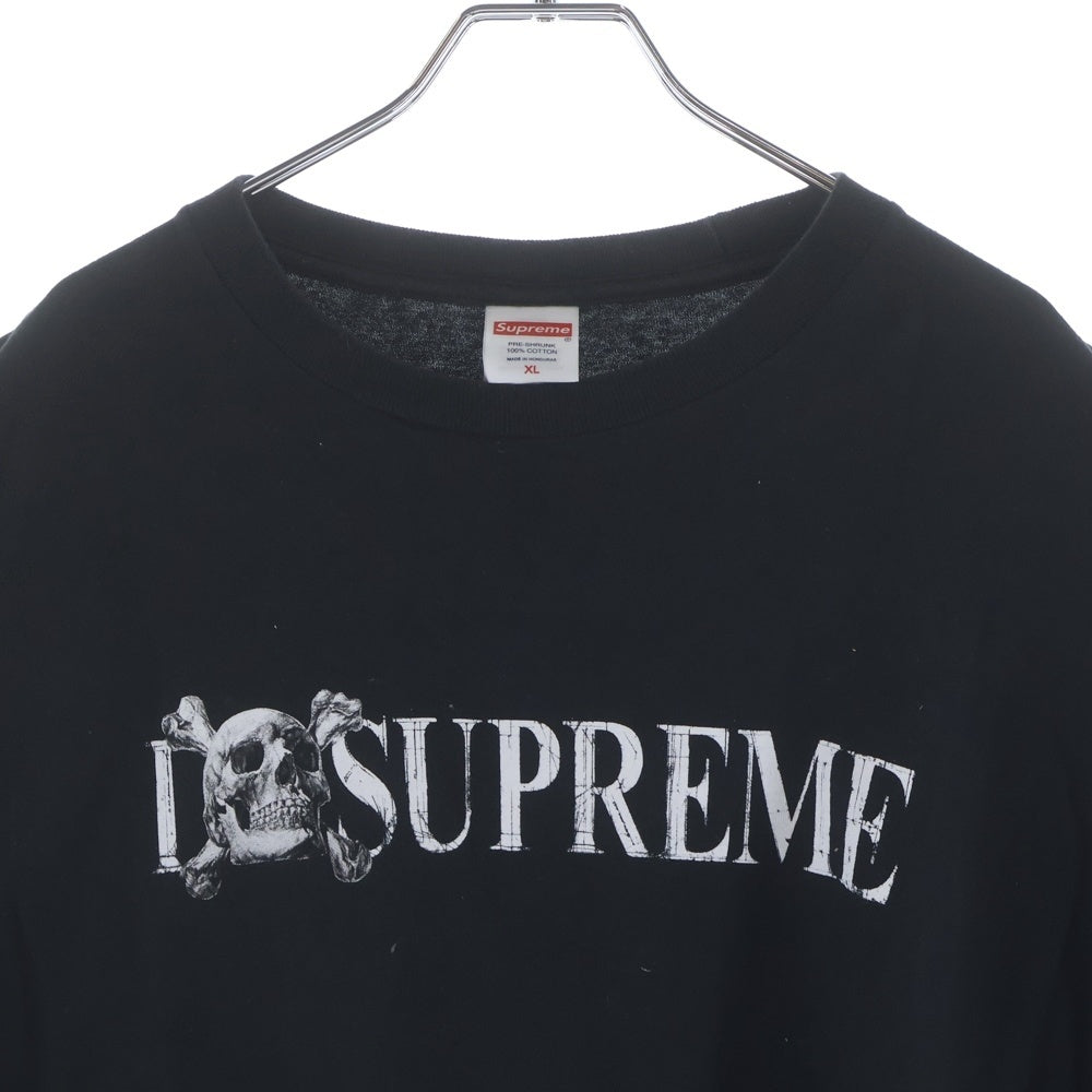 SUPREME(シュプリーム) 25AW Skull Tee スカルロゴプリント クルーネック半袖Tシャツ カットソー ブラック