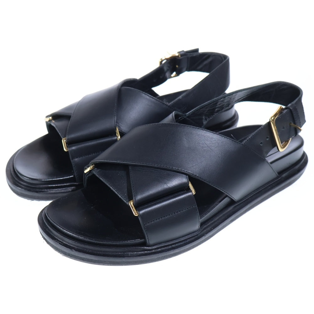 MARNI(マルニ) クリスクロス イタリア製 レザー フスベット サンダル ブラック