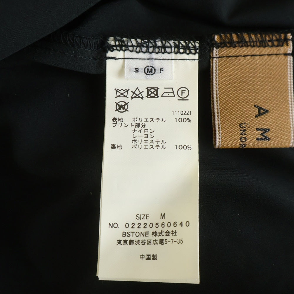 AMERI(アメリ) UND CALLA FLOCKY DRESS アンド カラー フロッキー 花モチーフ ポリエステル ワンピース ドレス レディース ブラック 02220560640