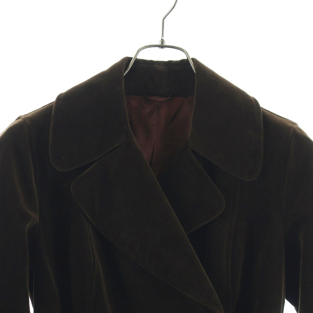 LANVIN(ランバン) コットン ベロア ダブルブレスト トレンチコート レディース ブラウン