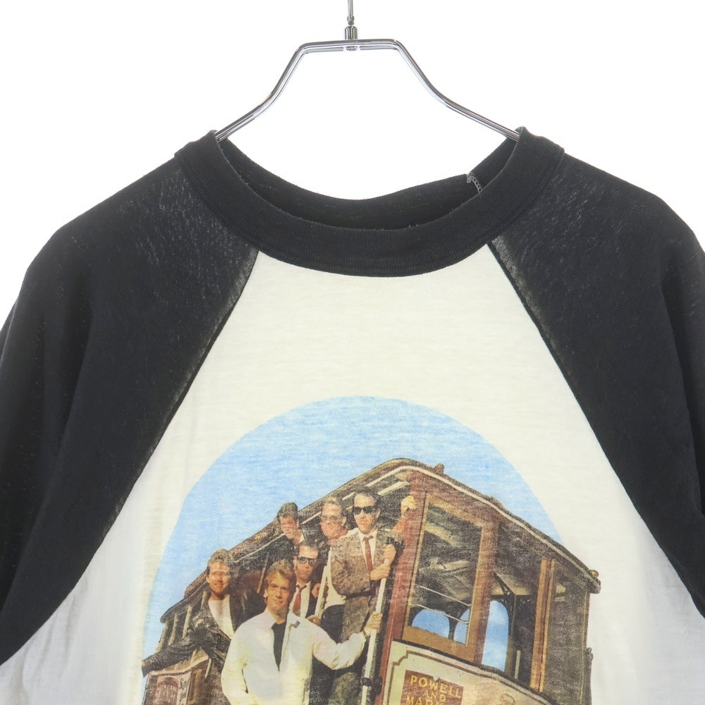 VINTAGE(ヴィンテージ) 80S VINTAGE HUEY LEWIS & THE NEWS 1985 BASEBALL TEE ヴィンテージ ヒューイ・ルイス ザ・ニュース 両面プリント ラグランスリーブ ベースボールシャツ