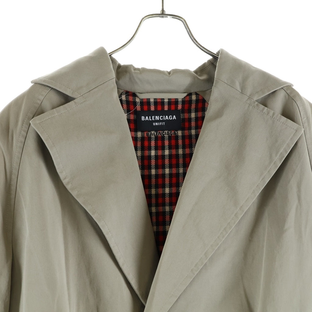 BALENCIAGA(バレンシアガ) 21AW OVERSIZED TRENCH COAT オーバーサイズ 裏地チェック ロングトレンチコート ベージュ 675422 TKP04