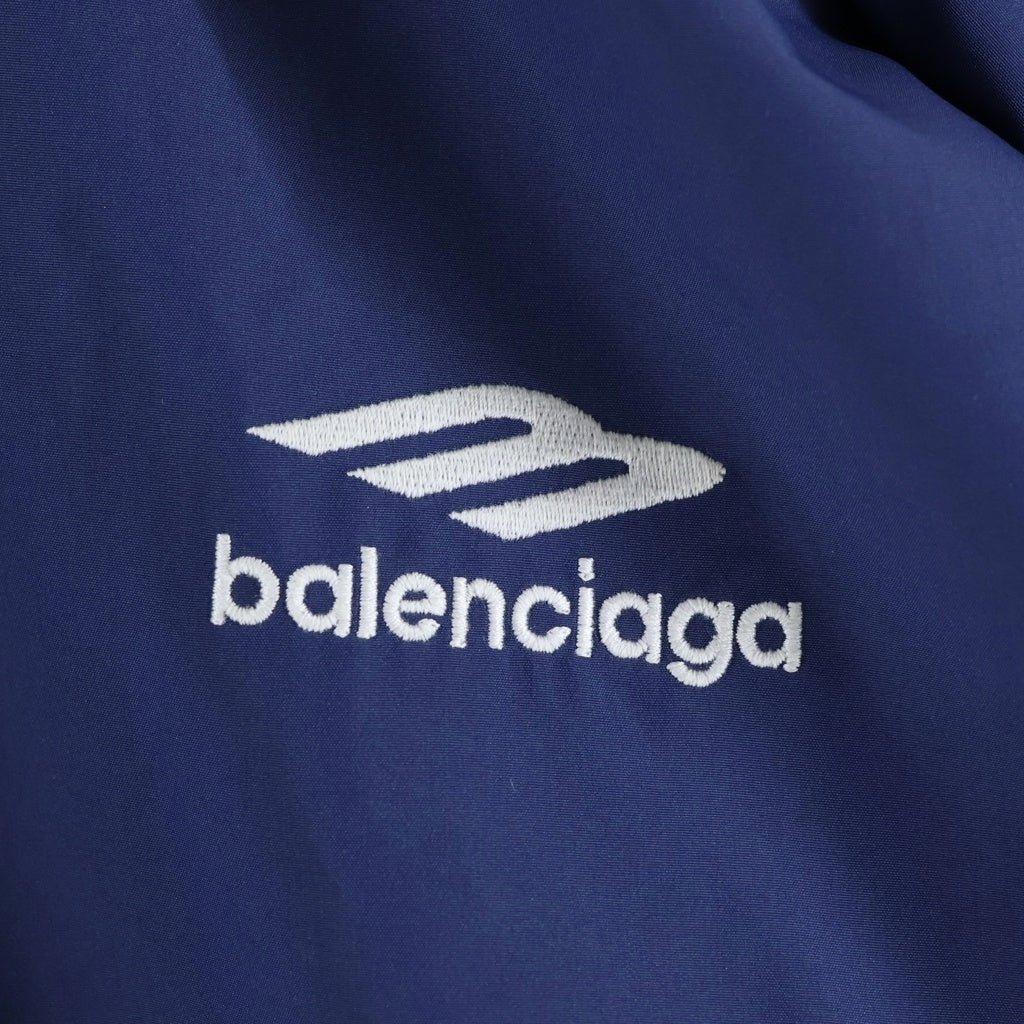 BALENCIAGA(バレンシアガ) 24SS 3B SPORTS ICON OFF SHOULDER TRACKSUIT オフショルダートラックジャケット ジップアップブルゾン ブラック/ブルー 790756 TM010