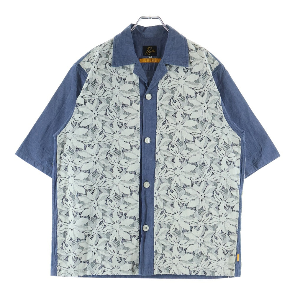 Needles(ニードルス) ×UNION CABANA SHIRT ユニオン カバナ デニム 半袖シャツ ホワイト/インディゴ MR540