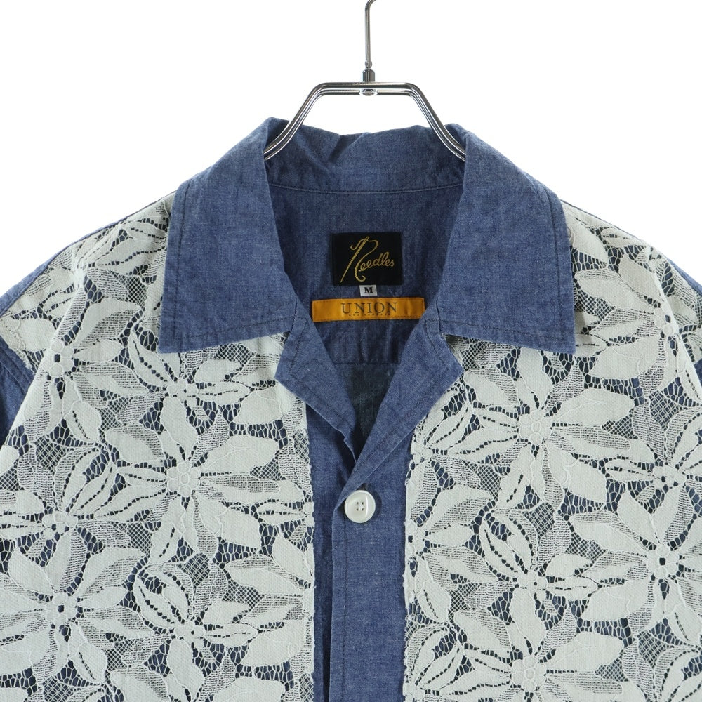 Needles(ニードルス) ×UNION CABANA SHIRT ユニオン カバナ デニム 半袖シャツ ホワイト/インディゴ MR540