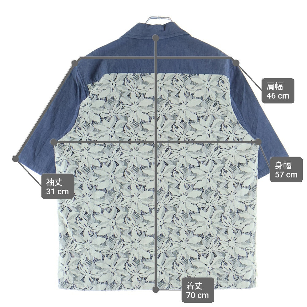 Needles(ニードルス) ×UNION CABANA SHIRT ユニオン カバナ デニム 半袖シャツ ホワイト/インディゴ MR540