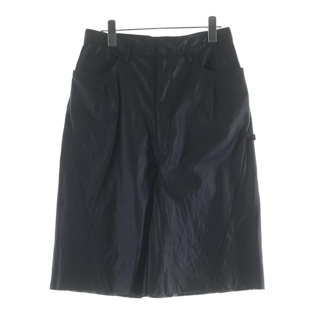 N.HOOLYWOOD(エヌハリウッド) 21SS ジップフライ フェイクレザー バギーショーツ ハーフパンツ ブラック 2221-CP50-025